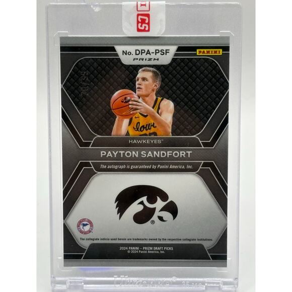 2024 Panini Prizm Draft Picks Payton Sandfort Rookie Purple Auto /99 SP Thunder - Picture 2 of 2